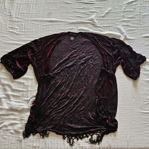 BlackCraft Cult Occult Sigil Fringe Kimono – Black / Oxblood Red